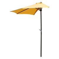 St. Kitts 9-Foot Half Round Vented Patio Wall Umbrella with Aluminum Pole   567085403